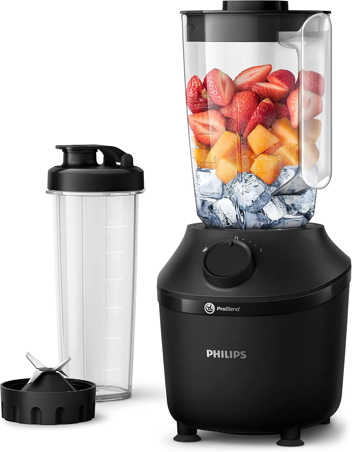 PHILIPS Blender ProBlend 4 Blades 1.9L Max Capacity 450W + E-book offert Simply smoothies