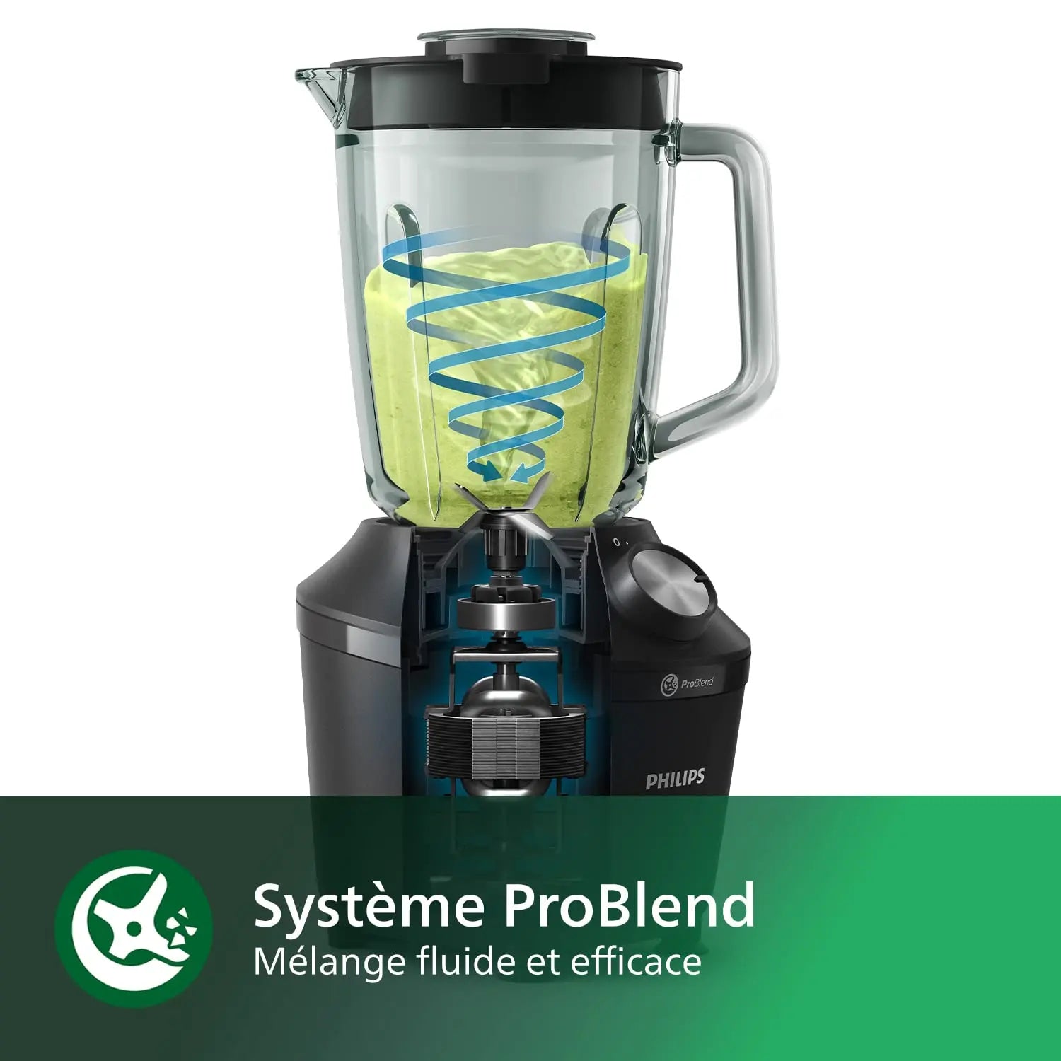PHILIPS Blender ProBlend 4 Blades 1.9L Max Capacity 450W + E-book offert Simply smoothies