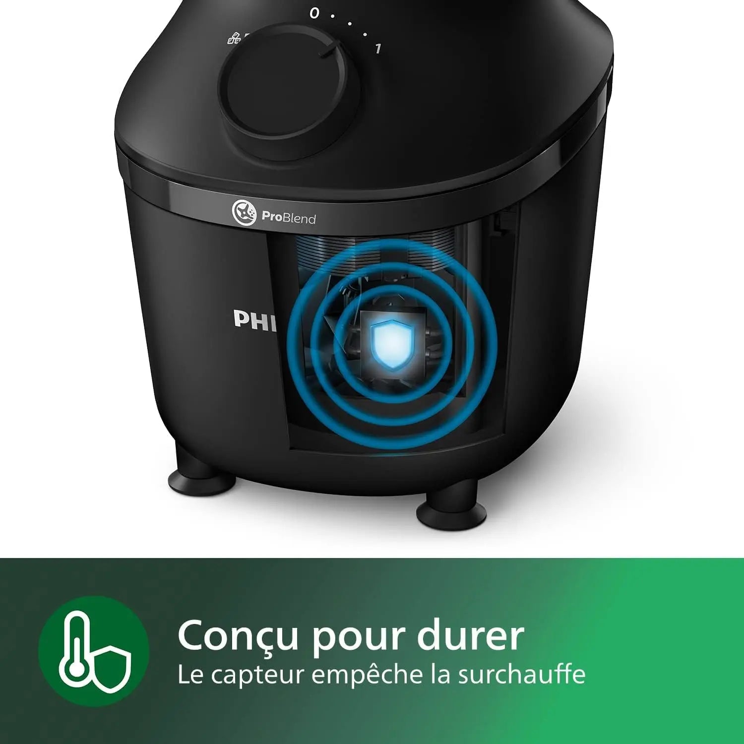 PHILIPS Blender ProBlend 4 Blades 1.9L Max Capacity 450W + E-book offert Simply smoothies
